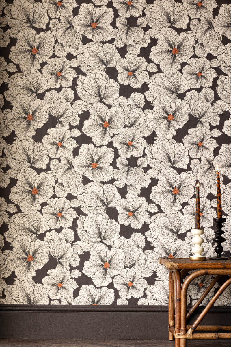 Rockett St George Bohemian Bloom Monochrome Wallpaper - Image 7