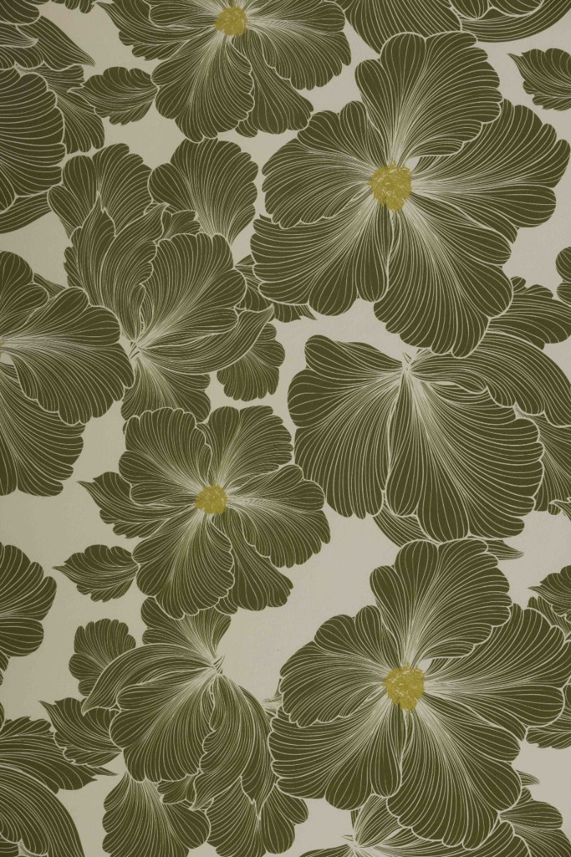 Rockett St George Bohemian Bloom Moss Green Wallpaper - Image 3