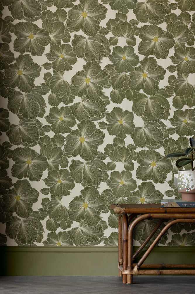 Rockett St George Bohemian Bloom Moss Green Wallpaper - Image 9
