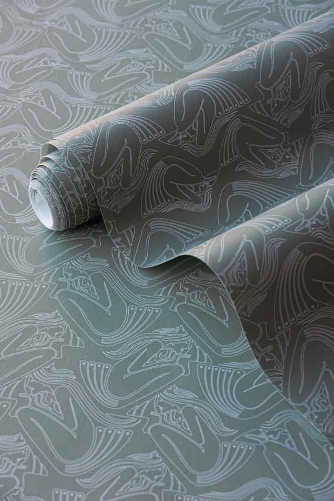 Rockett St George Deco Nymph Olive Wallpaper - Image 5