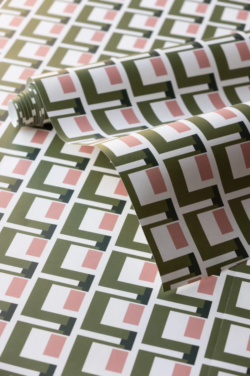 Rockett St George Electric Geometric Avocado Wallpaper - Image 3