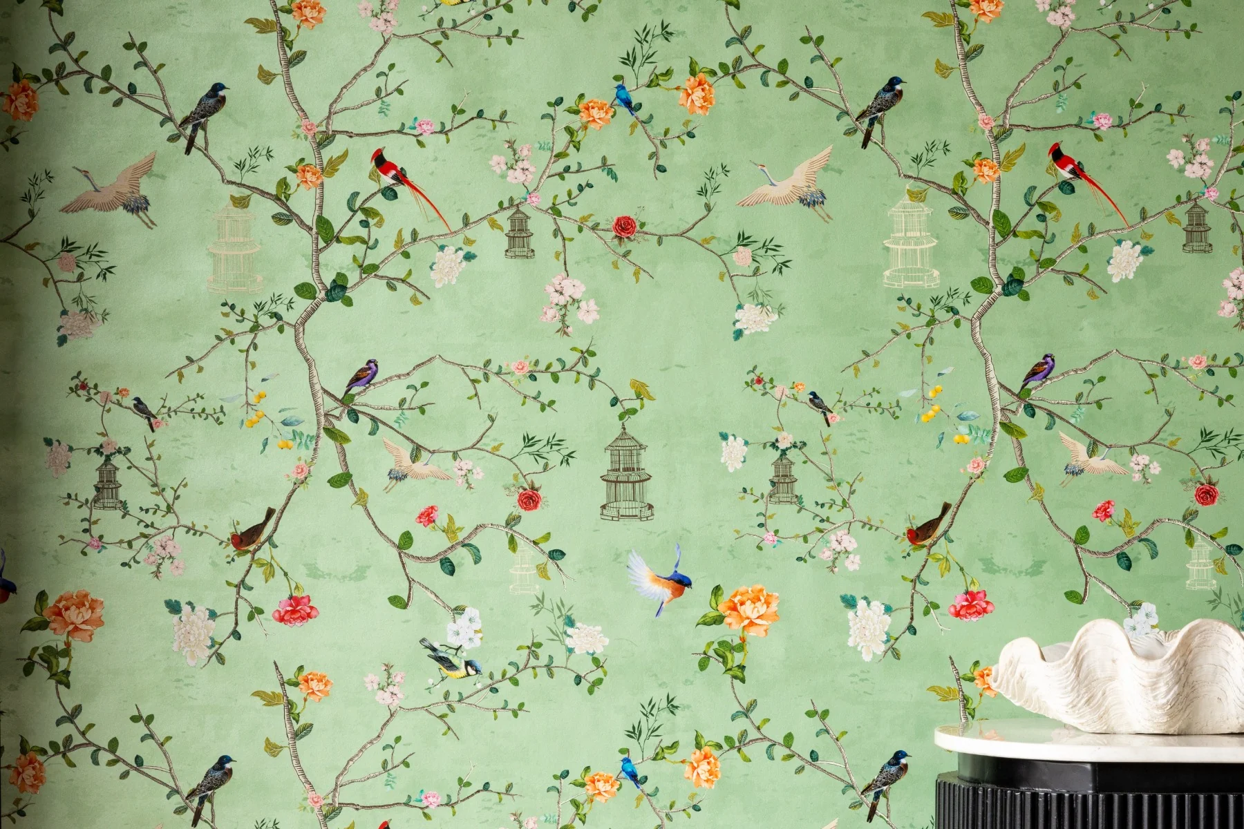 Rockett St George Modern Chinoiserie Green Tea Wallpaper - Image 12