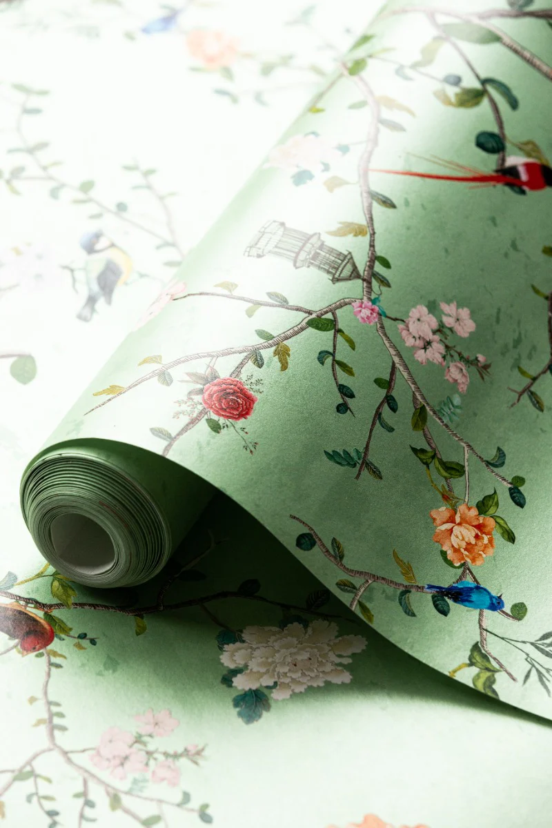 Rockett St George Modern Chinoiserie Green Tea Wallpaper - Image 15