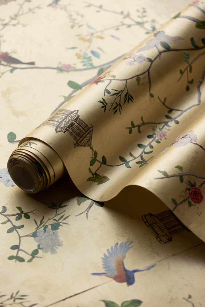 Rockett St George Modern Chinoiserie Antique Gold Wallpaper - Image 3