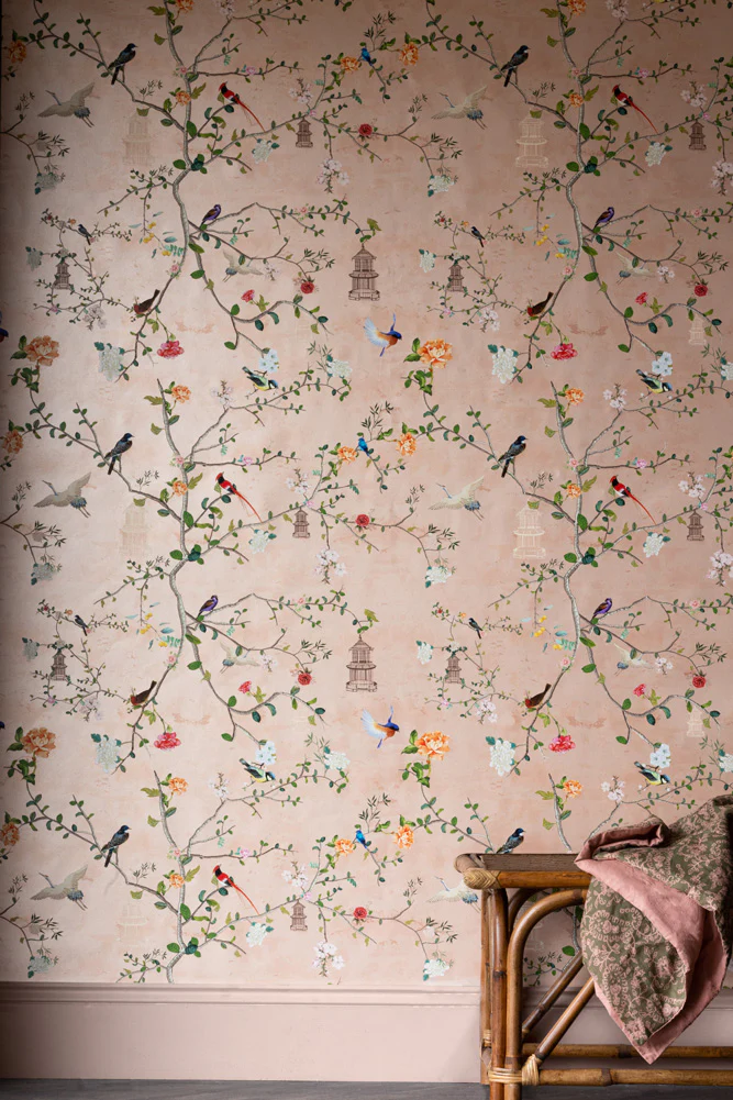 Rockett St George Modern Chinoiserie Watermelon Blush Wallpaper - Image 17