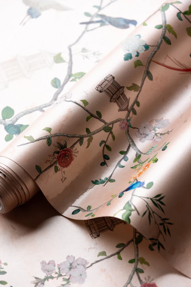 Rockett St George Modern Chinoiserie Watermelon Blush Wallpaper - Image 21