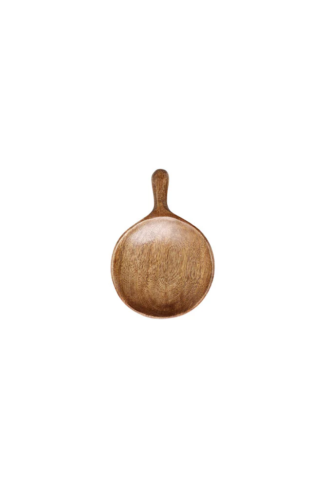 Round Natural Wood Carved Serving Dish - Image 8