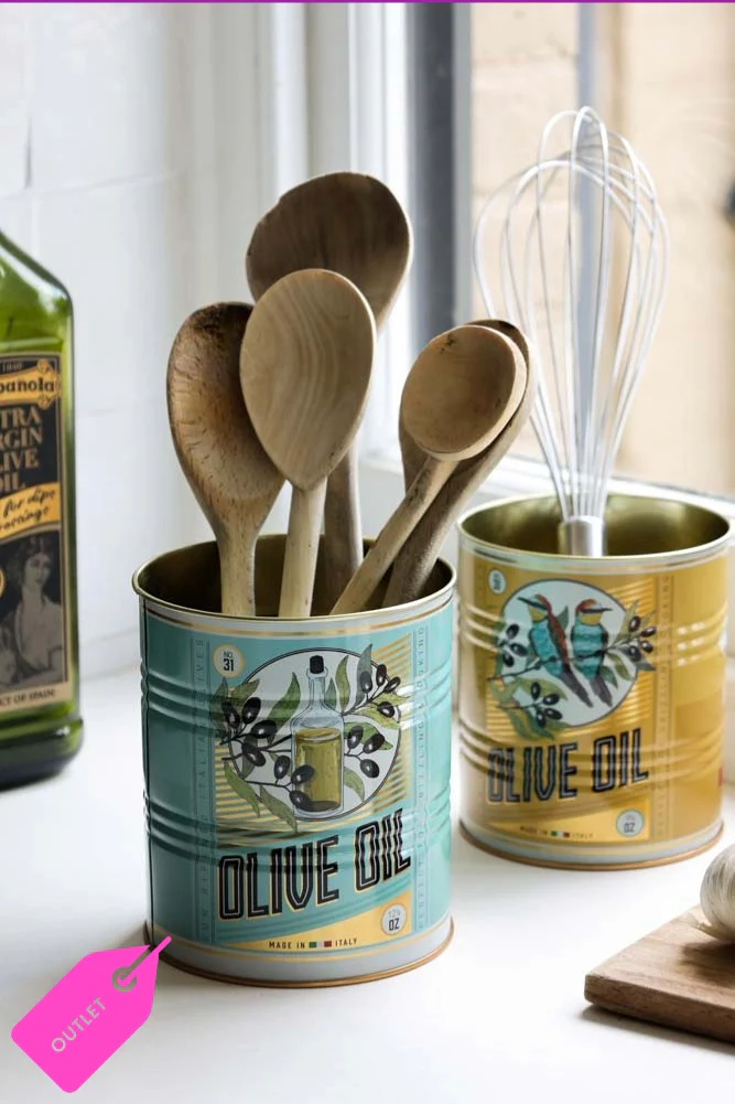 Set Of 2 Olive Oil Storage Tins - SECONDS