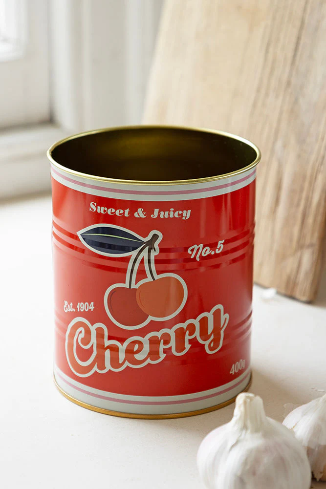 Set Of 2 Retro Cherry Kitchen Storage Tins - Image 2