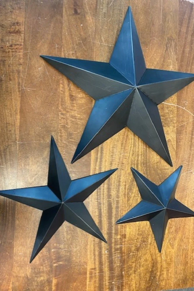 Set Of 3 Black Metal Stars - SECONDS - Image 2