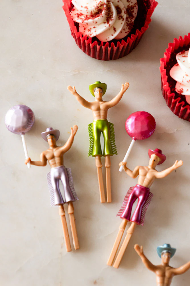 Set of 4 Cowboy Cake Toppers - Image 2