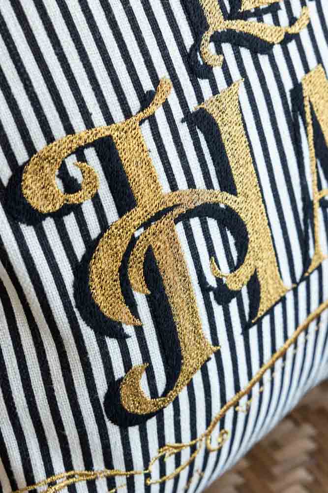 Striped Let Happiness Happen Cushion - Image 2