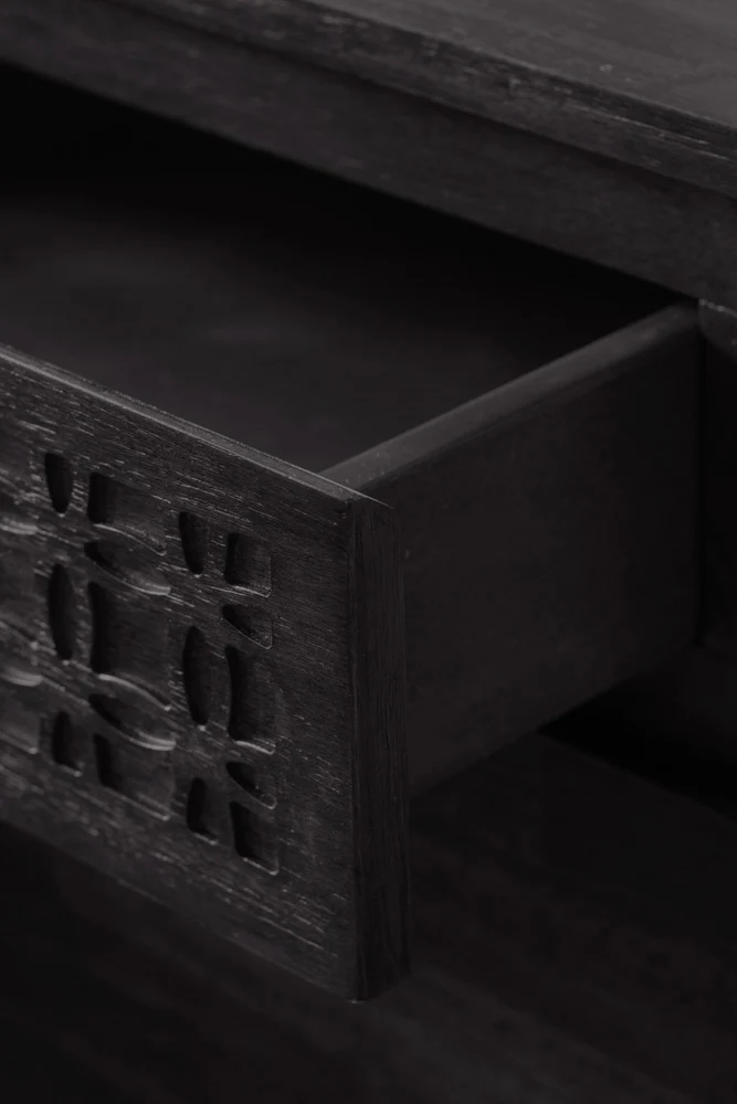 Stylish Mango Wood 2-Drawer Bedside Table - Image 3