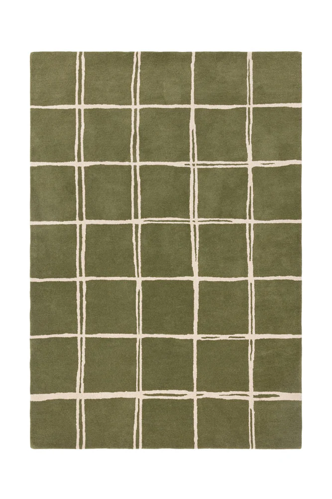 The Albany Grid Rug in Olive - Available in 3 Sizes - Image 4