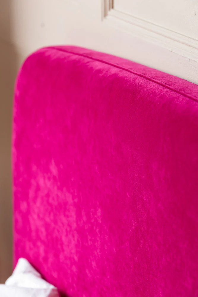 The Jagger Bed in Luxe Needlecord Velvet Harry's Pink - Available in Two Sizes - Image 3