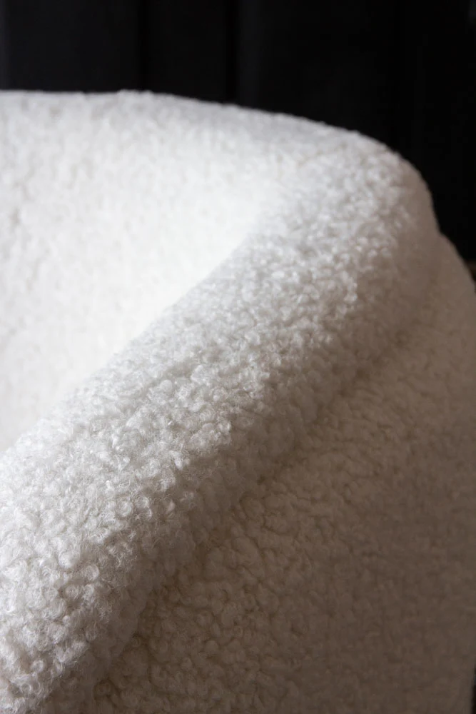 White Teddy Armchair With Gold Legs - Image 5
